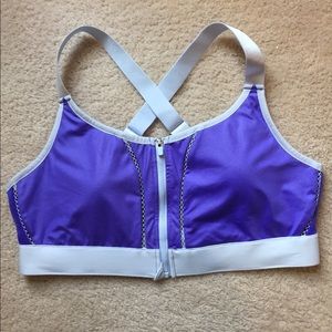 Fabletics Purple High Impact/Zip Front Bra